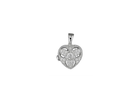 Vintage Style Sterling Silver Heart Necklace