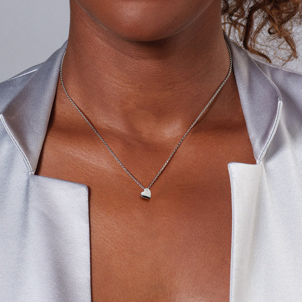 Kit Heath  Silver Miniature Sweet Heart Necklace
