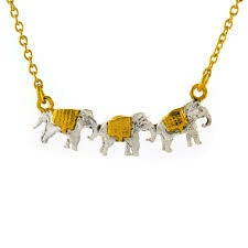 Alex Monroe Gold Marching Elephants Necklace - AM2004N/MIX