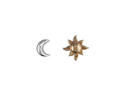 Sterling Silver Sun and Moon Studs