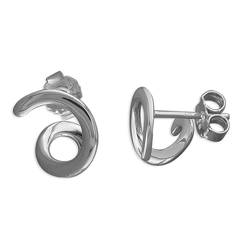 Sterling Silver Swirl Behind the Ear Studs