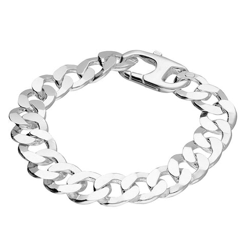 Polished Sterling Silver Curb Chain Bracelet
