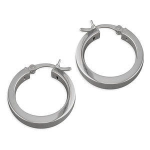 Sterling Silver Square Tube Creole Hoops