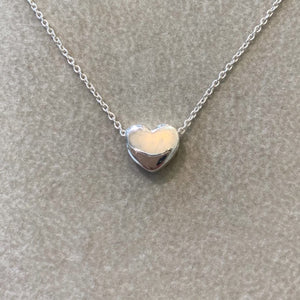 Sterling Silver Sliding Heart Bead Necklace