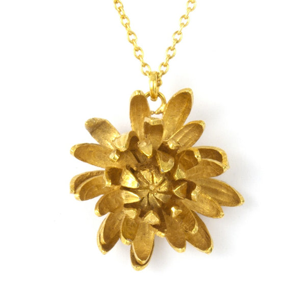 Alex Monroe Gold Chrysanthemum Flower Necklace