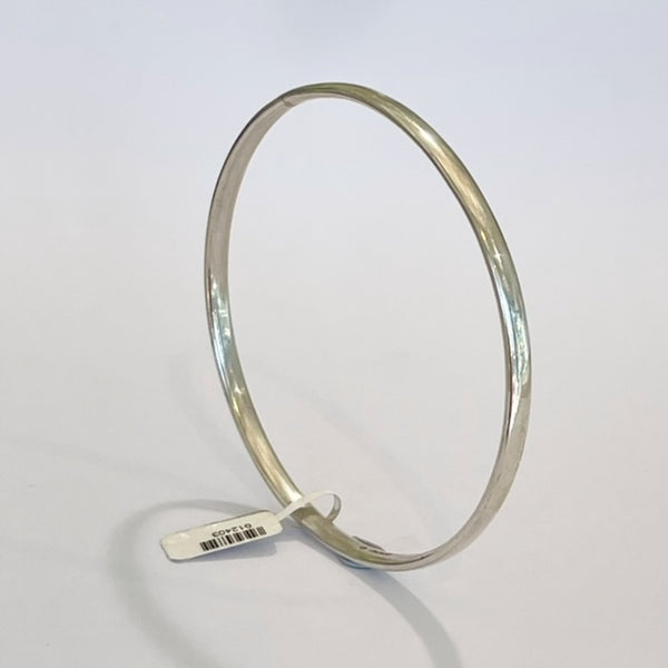 Silver Light Oval Wire Polished Bangle -WB2S