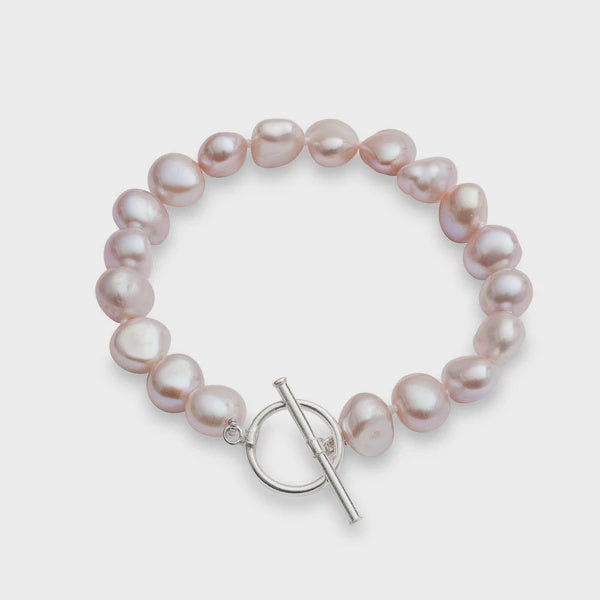 Pink Organic Shaped Pearl Bracelet