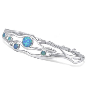 Silver & Opalite Dotted Bangle