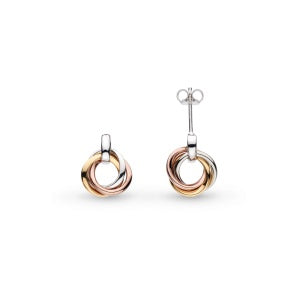 Kit Heath Bevel Trilogy Golds Stud Drop Earrings