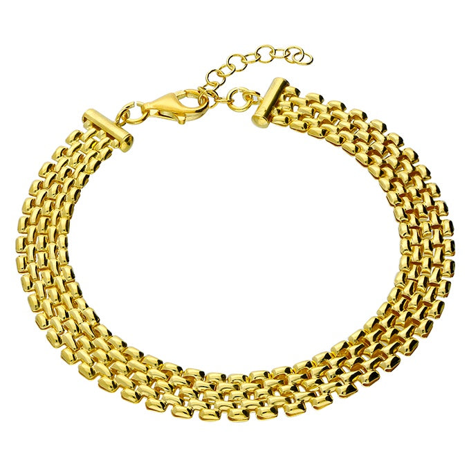 Gold Plated Woven Interlocked Bracelet