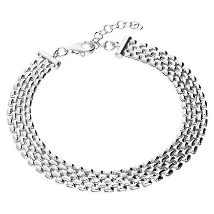 Silver Woven Interlocked Bracelet