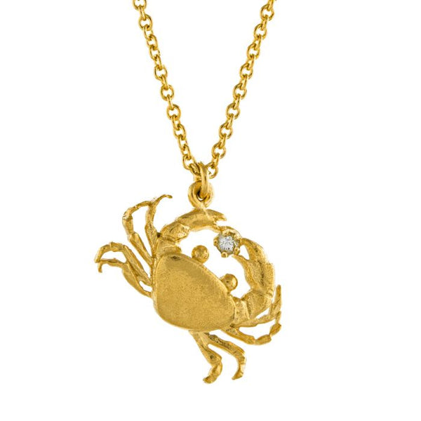 Alex Monroe Cheeky Crab Diamond Necklace