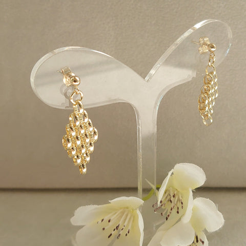 9ct Gold Linked  Drop Earrings