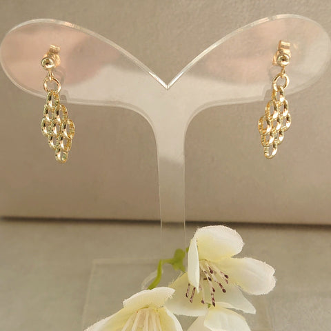 9ct Gold Linked Small Drop Earrings
