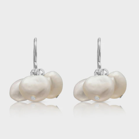 White Multi Pearl Earrings