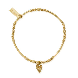 ChloBo Golden Leaf Heart Sparkle Bracelet
