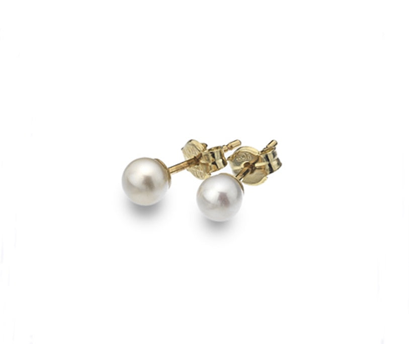 9ct Gold 5mm White Pearl Studs