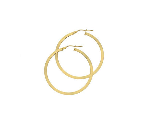 9ct Gold 30mm Square Wire Hoops
