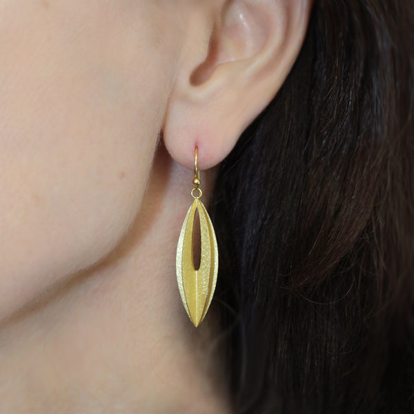 Gold Plated Eliptic Earrings