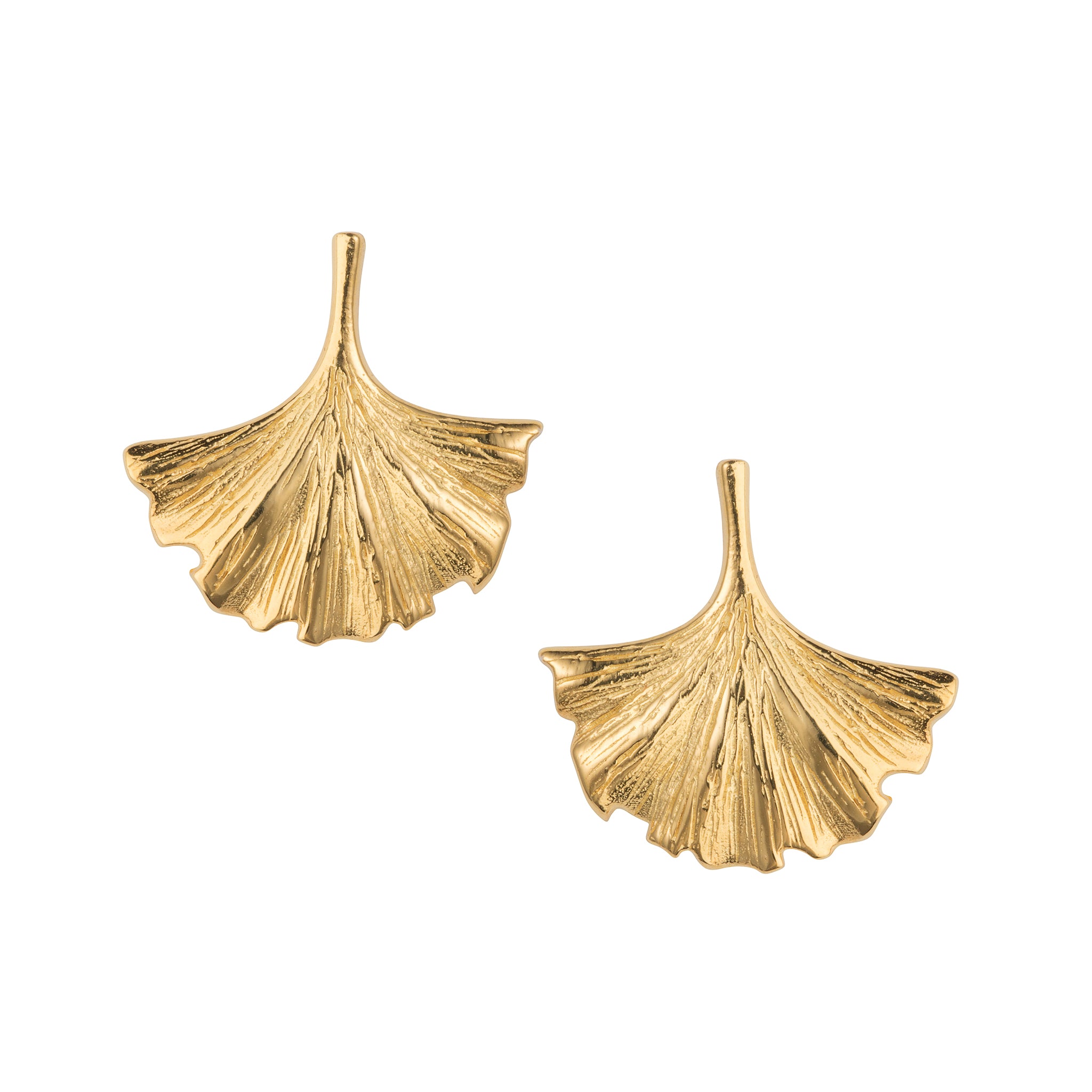 Gold Gingko Leaf Earrings