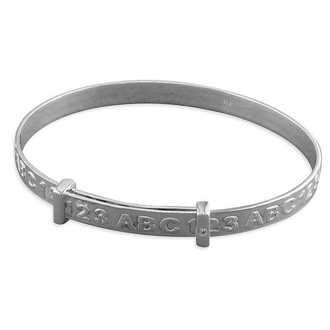 Silver ABC/123 Expanding Bracelet