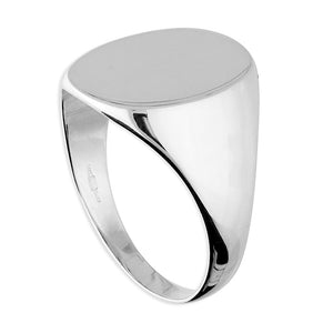 Silver Large Oval Signet Ring