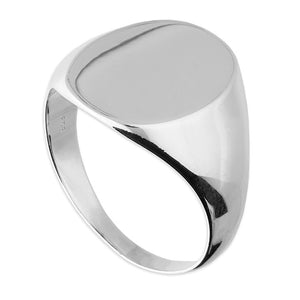 Sterling Silver Large Round Signet Ring