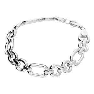 Silver Rectangular Link Bracelet