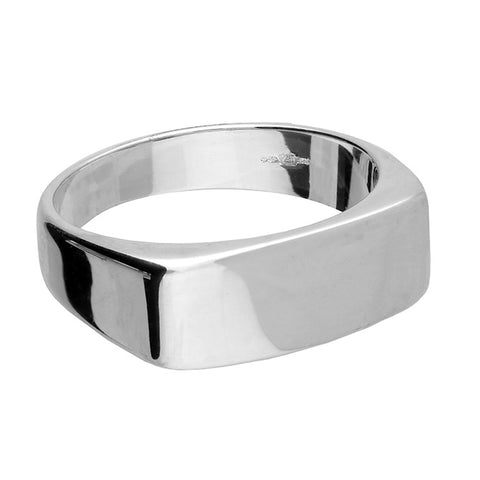 Sterling Silver Oblong Cushion Signet Ring