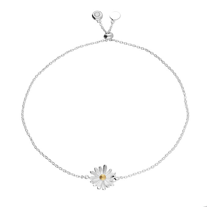 Silver Daisy Slider Bracelet