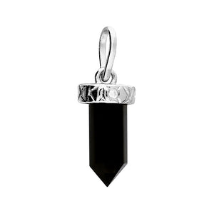 Sterling Silver Obsidian Pendant Necklace
