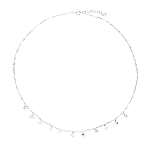 Silver Hanging Stars Necklace