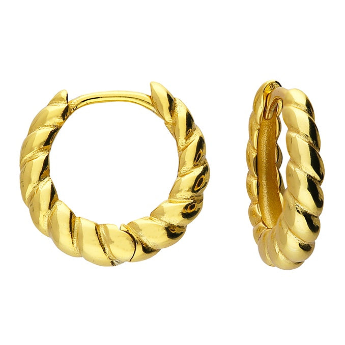 18ct Gold Plated Twisted Hoops