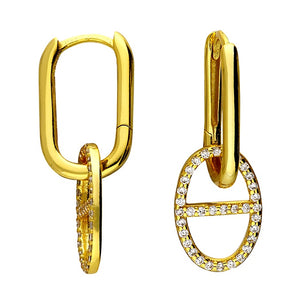 18ct Gold Plated Interlinked Oval Hoops