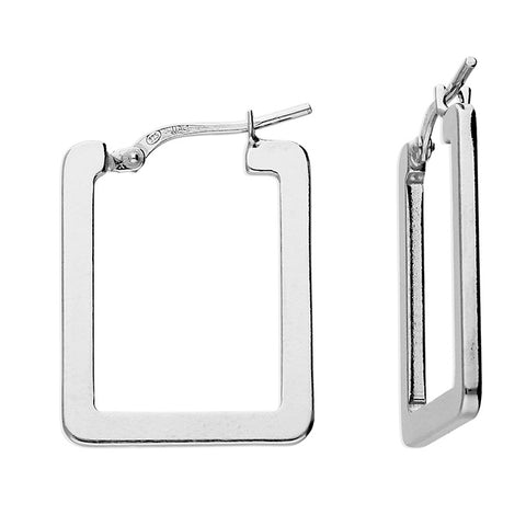 Sterling Silver Rectangle Hoops