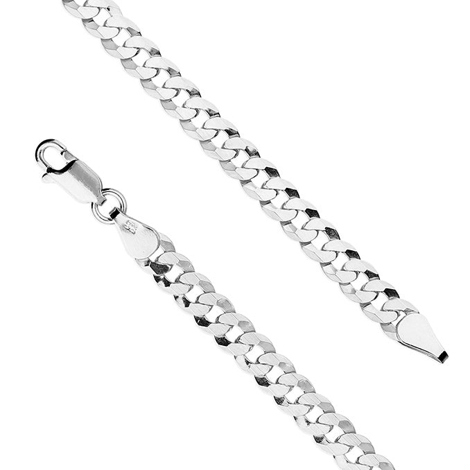 Silver Flat Curb Chain 21 inches