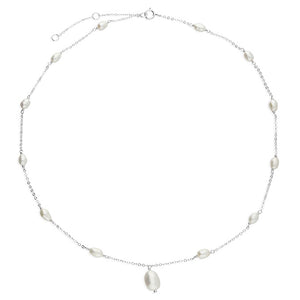 Sterling Silver Multi Pearl Necklace