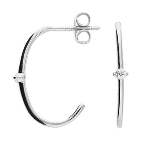 Sterling silver Open Hoops with Cubic Zirconia