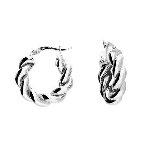 Sterling Silver 20mm Twist Hoops