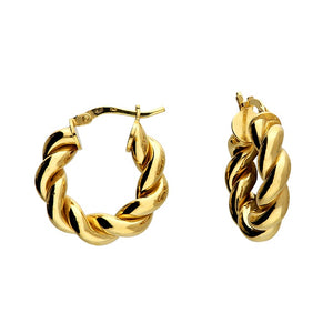 Gold Plated 20mm Twist Hoops