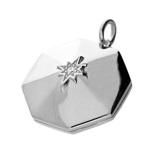 Sterling Silver Hexagonal Sparkle Locket