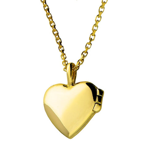 Gold Plated Heart Locket with Inside CZ