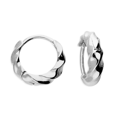 Silver 11mm Tapered Twist Hoop