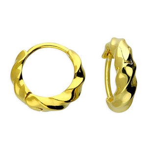 Gold Plated 11mm Tapered Twist Hoop