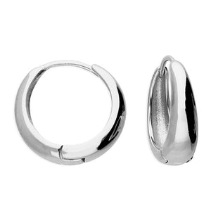 Silver Tapered Hinged Hoops