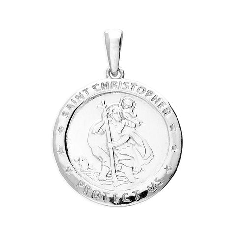 Sterling Silver St Christopher 22.5mm Disc