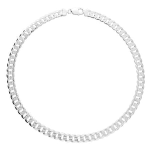 Men's Silver 51cm Patterned 250 Diamond Cut Curb Chain Necklace