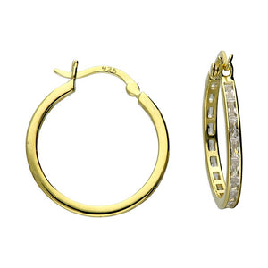 Gold Plated Baguette Creole Hoops