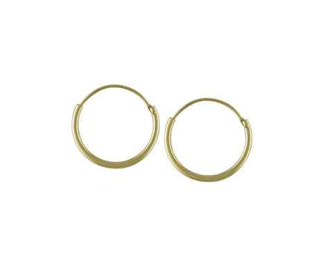 9ct Gold Hinged 15mm Sleepers
