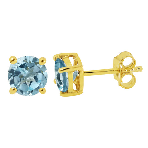 Gold Topaz Stud Earrings